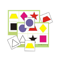 Лото "Цветное геометрическое" (8 планшета, 48 карточки, цветное, ламинированное) - «globural.ru» - Можайск