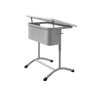 Стол ученический одноместный регулируемый по высоте с наклонной пластиковой столешницей - «globural.ru» - Можайск