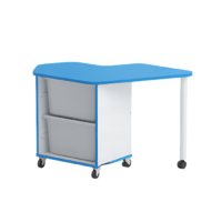 Стол детский правый Робик 002 (белый/синий) - «globural.ru» - Можайск