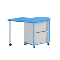 Стол детский левый Робик 002 (белый/синий) - «globural.ru» - Можайск