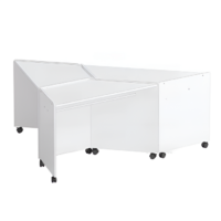 Композиция из корпусных столов трапеций (белый) - «globural.ru» - Можайск