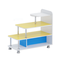 Стеллаж для пособий 4 (белый/желтый/синий)  - «globural.ru» - Можайск