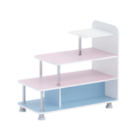 Стеллаж для пособий 4 (белый/зефир/прибрежный синий)  - «globural.ru» - Можайск