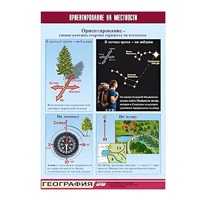 Таблица демонстрационная "Ориентирование на местности" (винил 70х100) - «globural.ru» - Можайск