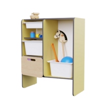 Шкаф для игрушек во входную группу из коллекции мебели «НЕГА» (цвет желтый) - «globural.ru» - Можайск