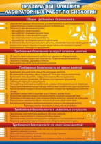 Стенд "Правила выполнения лабораторных работ по биологии" (вариант 2) - «globural.ru» - Можайск