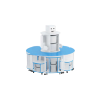 Модуль-стеллаж "Робот- Робик" (синий-белый) - «globural.ru» - Можайск