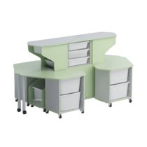 Модуль-стеллаж "Робот-Робик 002" (серый/фисташковый) - «globural.ru» - Можайск