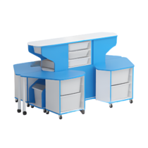 Модуль-стеллаж "Робот-Робик 002" (белый/синий) - «globural.ru» - Можайск