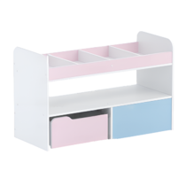 Стеллаж для пособий 1 (белый/зефир/прибрежный синий)  - «globural.ru» - Можайск