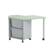 Стол детский правый Робик 002 (серый/фисташковый) - «globural.ru» - Можайск