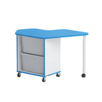 Стол детский правый Робик 002 (белый/синий) - «globural.ru» - Можайск