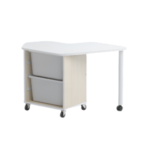 Стол детский правый Робик 002 (дуб молочный/белый) - «globural.ru» - Можайск