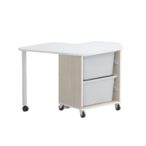 Стол детский левый Робик 002 (дуб молочный/белый) - «globural.ru» - Можайск