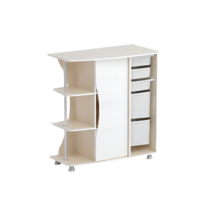 Стеллаж левый Робик 001 (дуб молочный/белый)  - «globural.ru» - Можайск