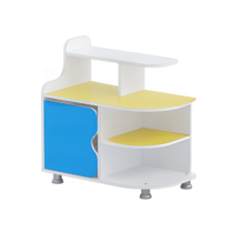 Тумба для пособий (белый/желтый/синий) - «globural.ru» - Можайск