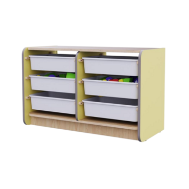 Двойной модуль для хранения игрушек из коллекции мебели «НЕГА» (цвет желтый) - «globural.ru» - Можайск