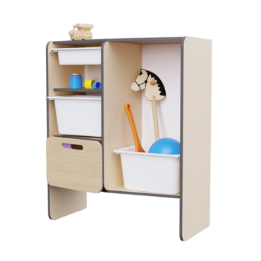 Шкаф для игрушек во входную группу из коллекции мебели «НЕГА» (цвет бежевый) - «globural.ru» - Можайск