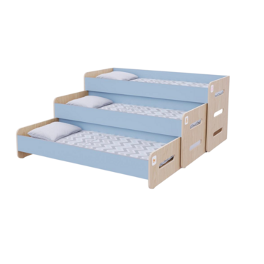 Раздвижная кровать 3 секции в спальную зону из коллекции «НЕГА» (цвет голубой) - «globural.ru» - Можайск
