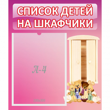Стенд "Список детей на шкафчики" - «globural.ru» - Можайск
