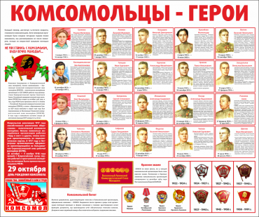 Тематический стенд "Комсомольцы-герои" - «globural.ru» - Можайск